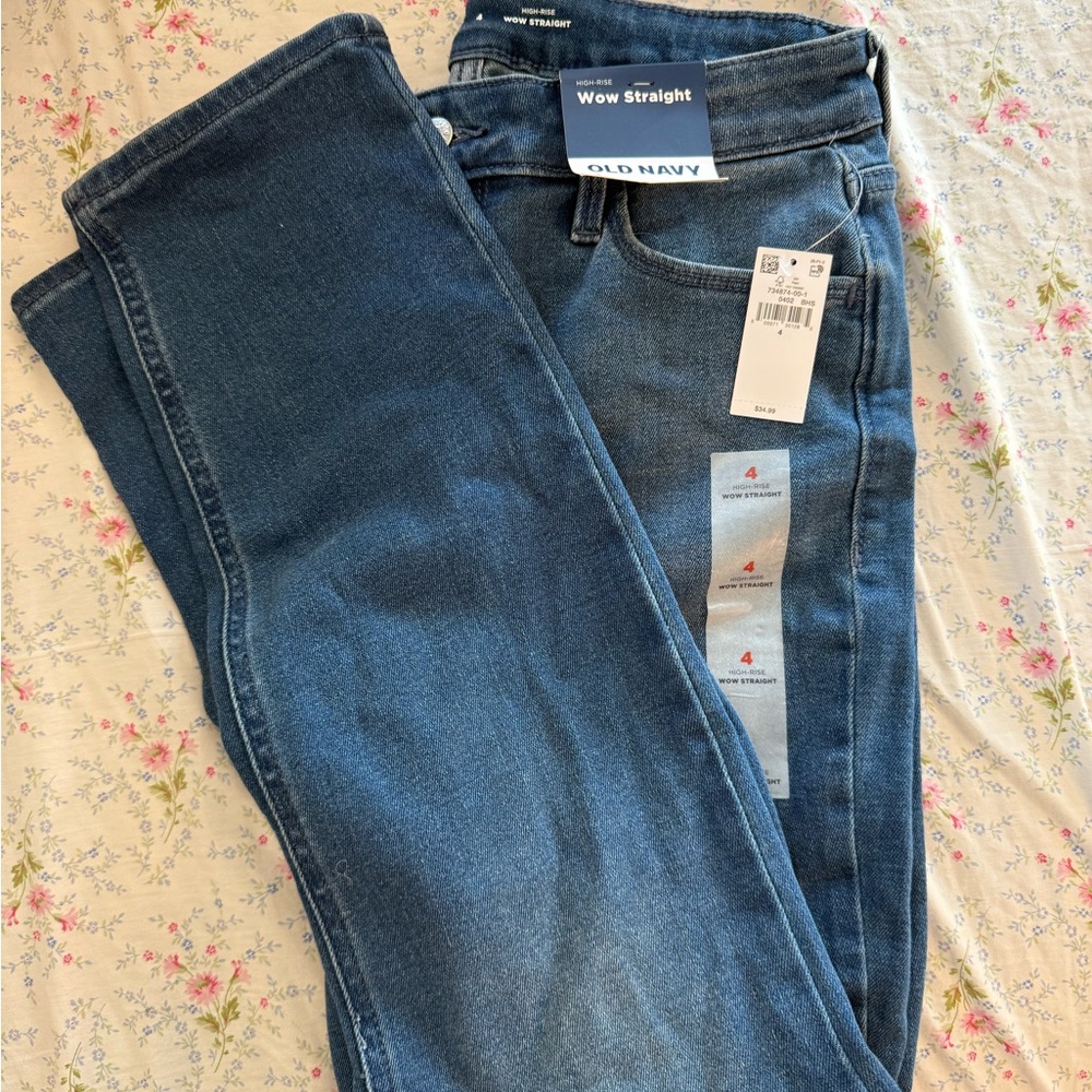 Old Navy Women's Dark Blue Straight Leg Jeans